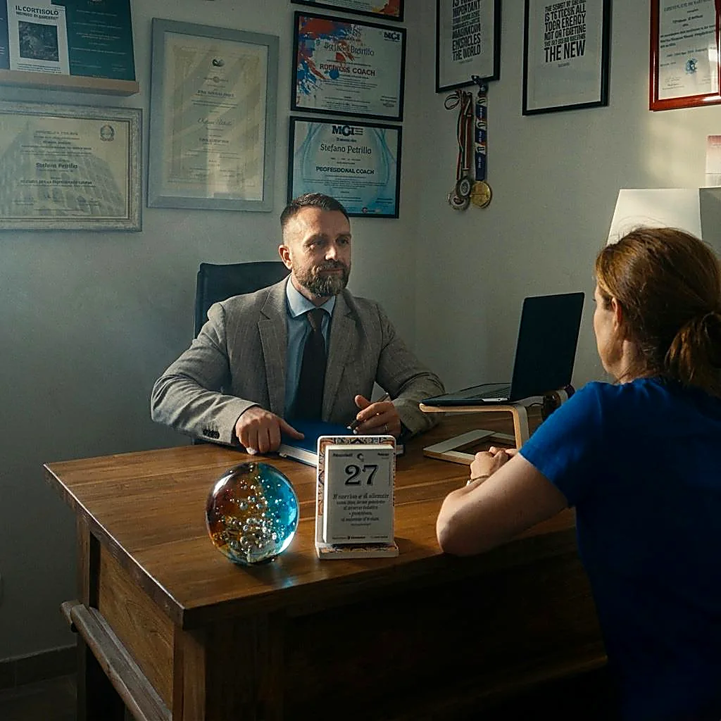 Il dr. Stefano Petrillo durante una consulenza con una paziente